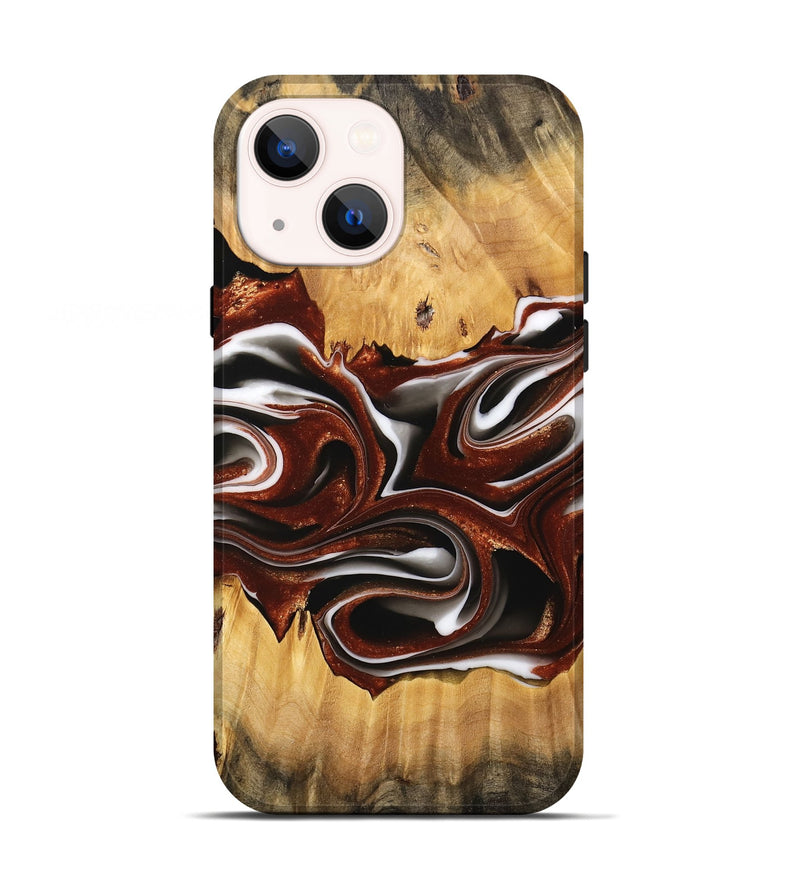 iPhone 13 Wood Live Edge Phone Case - Jian (Black & White, 734612)