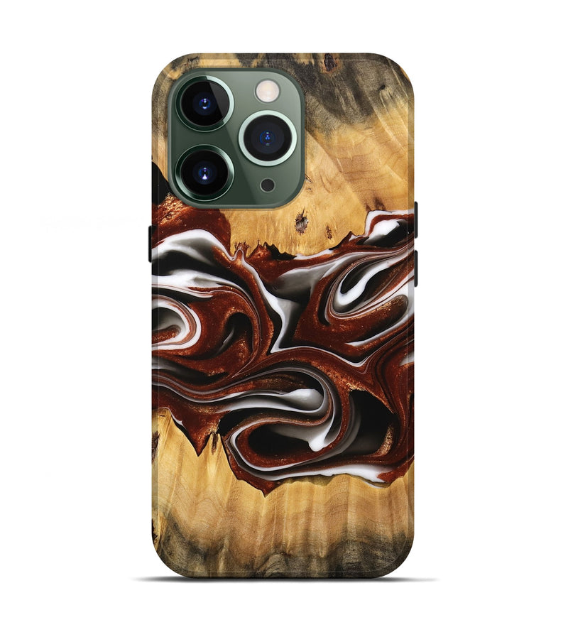 iPhone 13 Pro Wood Live Edge Phone Case - Jian (Black & White, 734612)