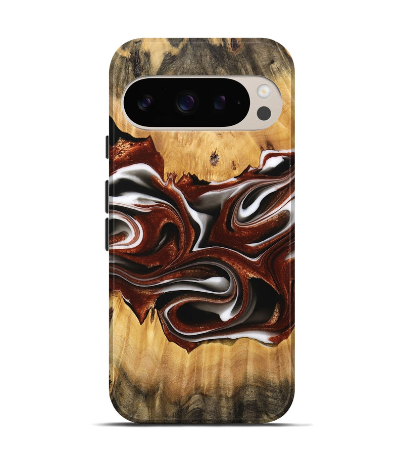 Pixel 9 Wood Live Edge Phone Case - Jian (Black & White, 734612)