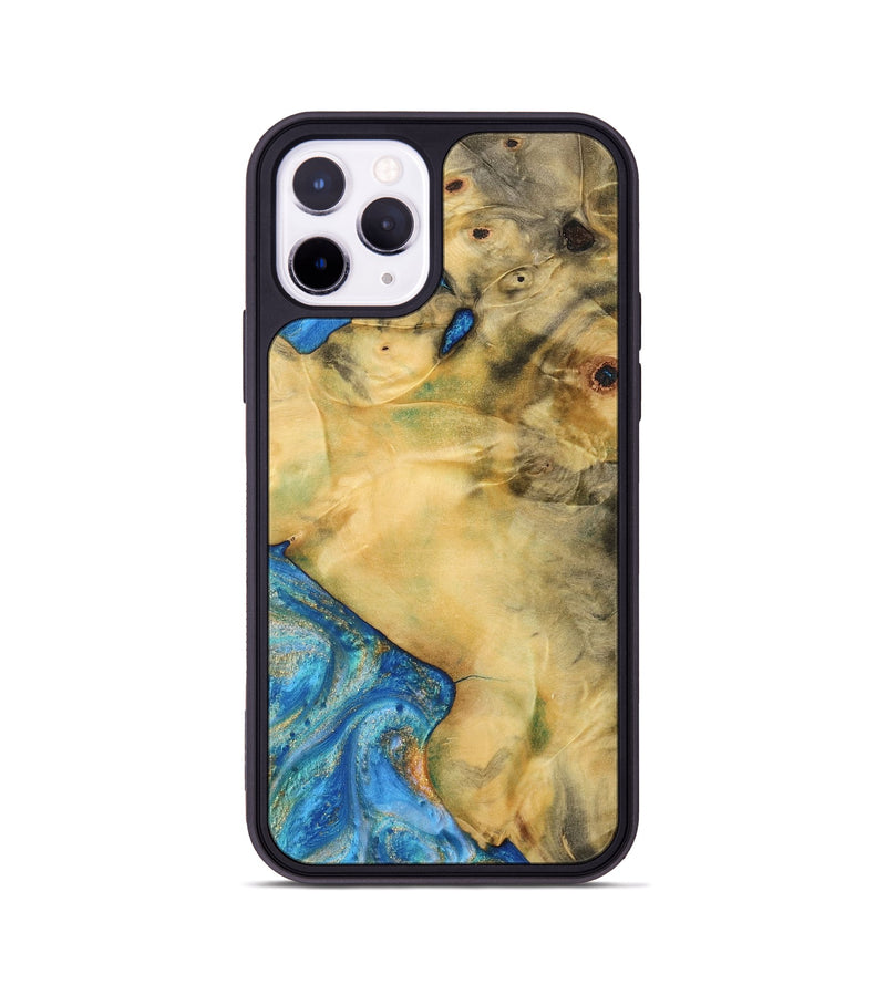 iPhone 11 Pro Wood Phone Case - Honey (Teal & Gold, 734651)