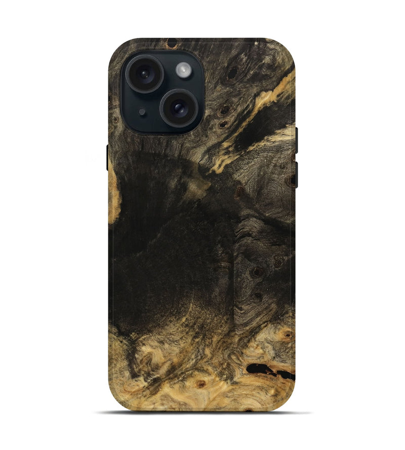 iPhone 15 Wood Live Edge Phone Case - Macey (Wood Burl, 734843)