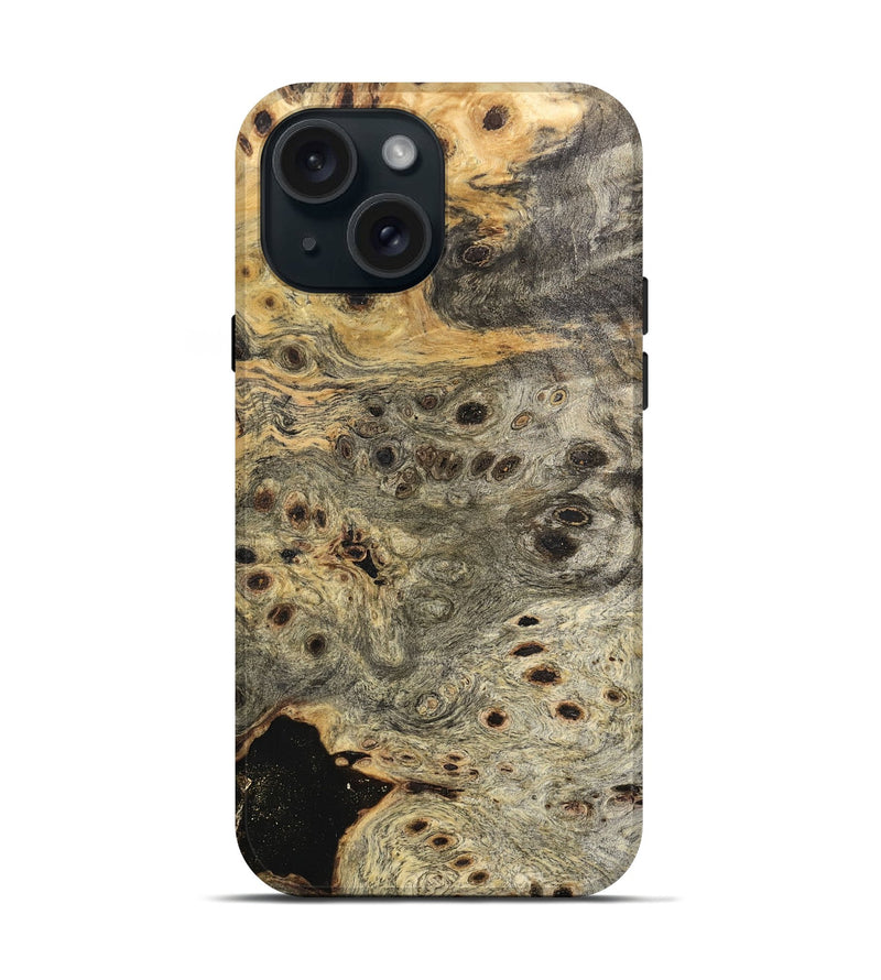 iPhone 15 Wood Live Edge Phone Case - Devinne (Wood Burl, 734880)