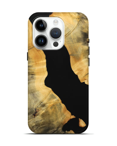 iPhone 15 Pro Wood Live Edge Phone Case - Suzy (Pure Black, 734885)