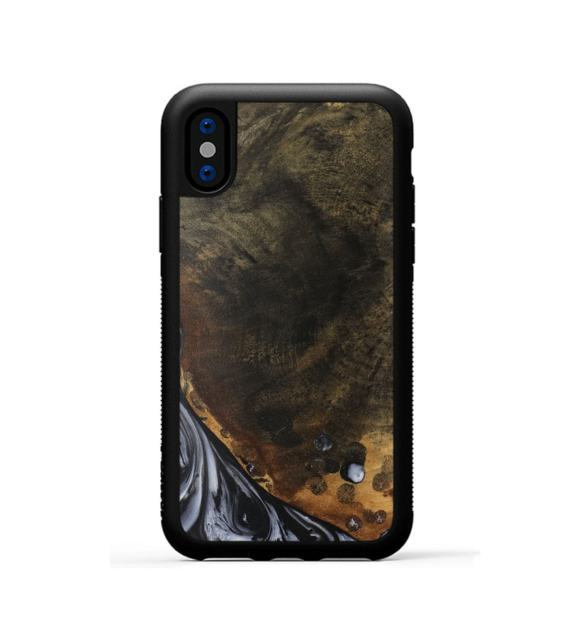 iPhone Xs Wood Phone Case - Deron (Black & White, 735166)