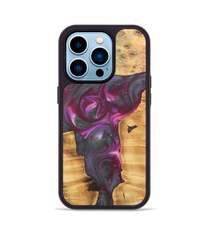 iPhone 14 Pro Wood Phone Case - Kennon (Purple, 735189)