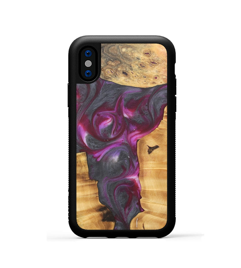 iPhone Xs Wood Phone Case - Kennon (Purple, 735189)