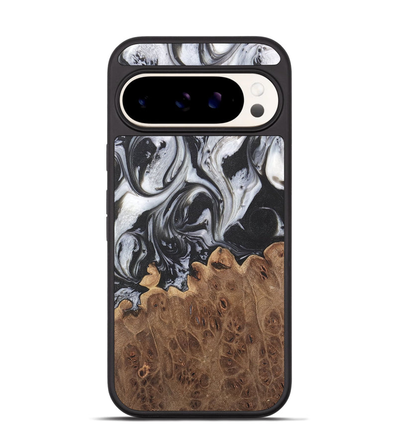 Pixel 9 Pro Wood Phone Case - Booker (Black & White, 735190)