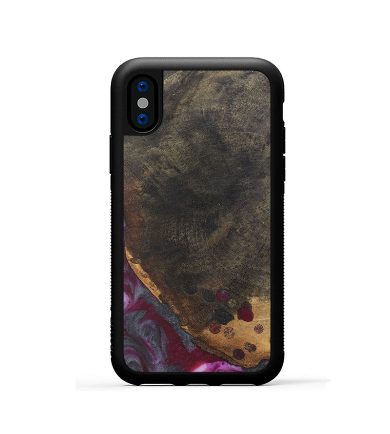 iPhone Xs Wood Phone Case - Kaden (Purple, 735207)