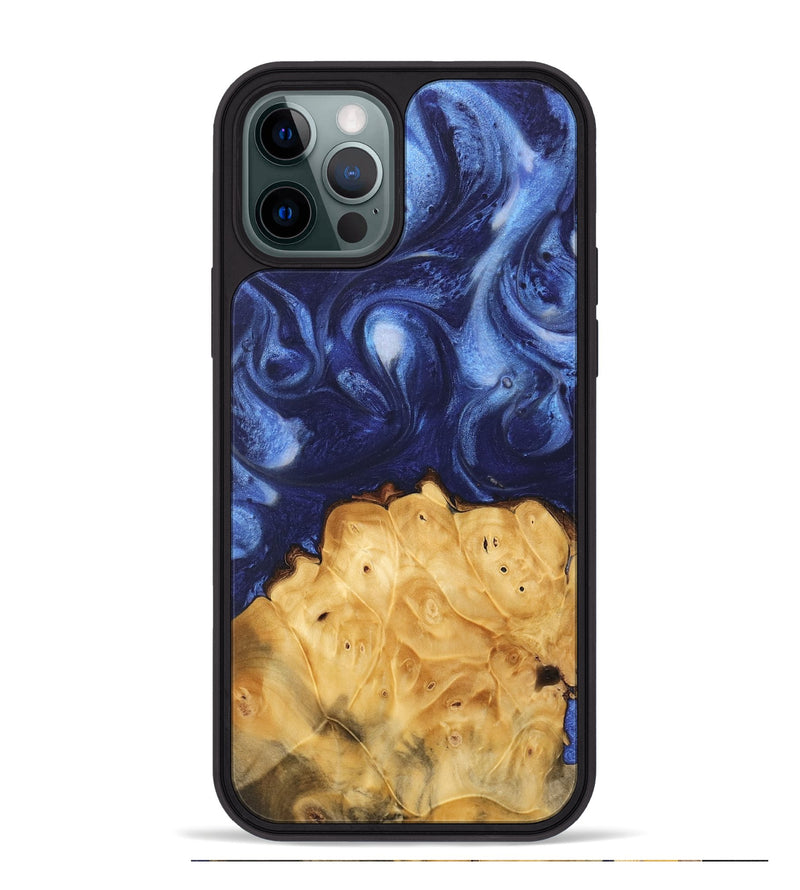 iPhone 12 Pro Max Wood Phone Case - Hanh (Blue, 735281)