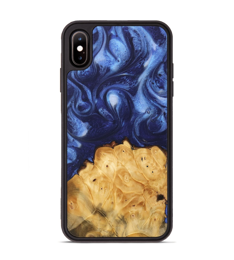 iPhone Xs Max Wood Phone Case - Hanh (Blue, 735281)