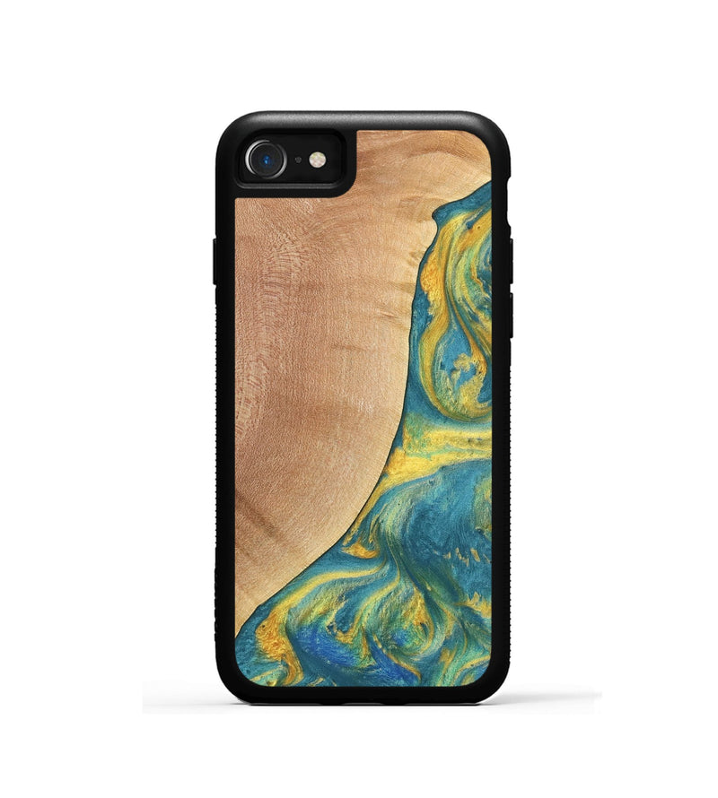 iPhone SE Wood Phone Case - Furman (Teal & Gold, 735408)