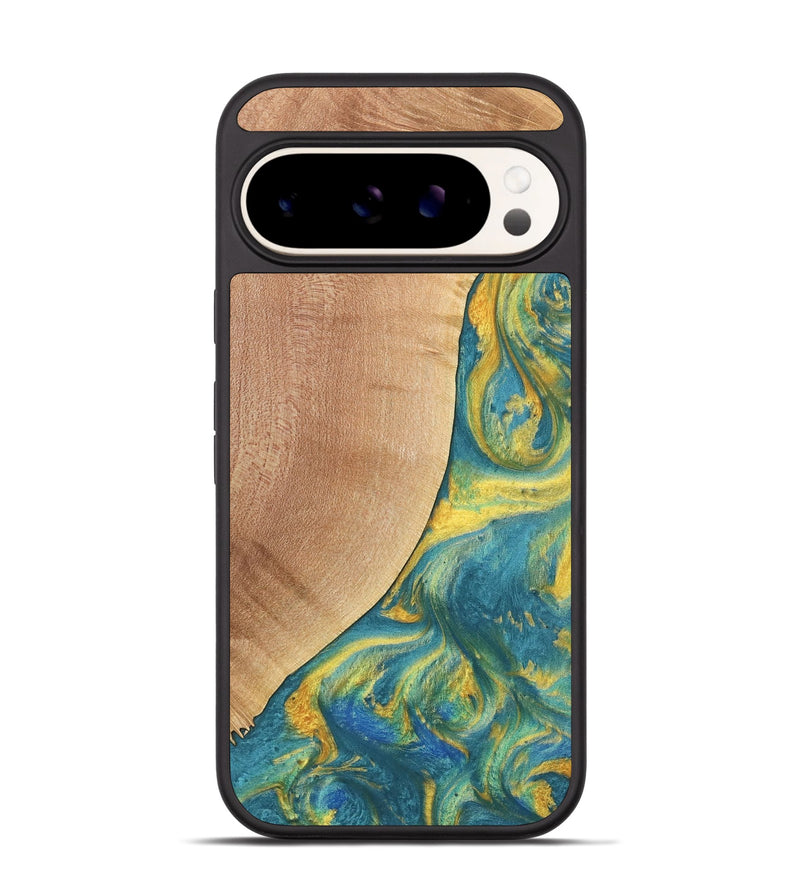 Pixel 9 Wood Phone Case - Furman (Teal & Gold, 735408)