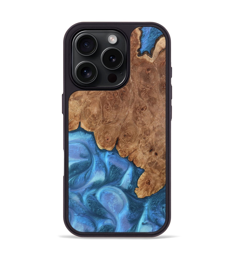 iPhone 16 Pro Wood Phone Case - Delina (Blue, 735425)