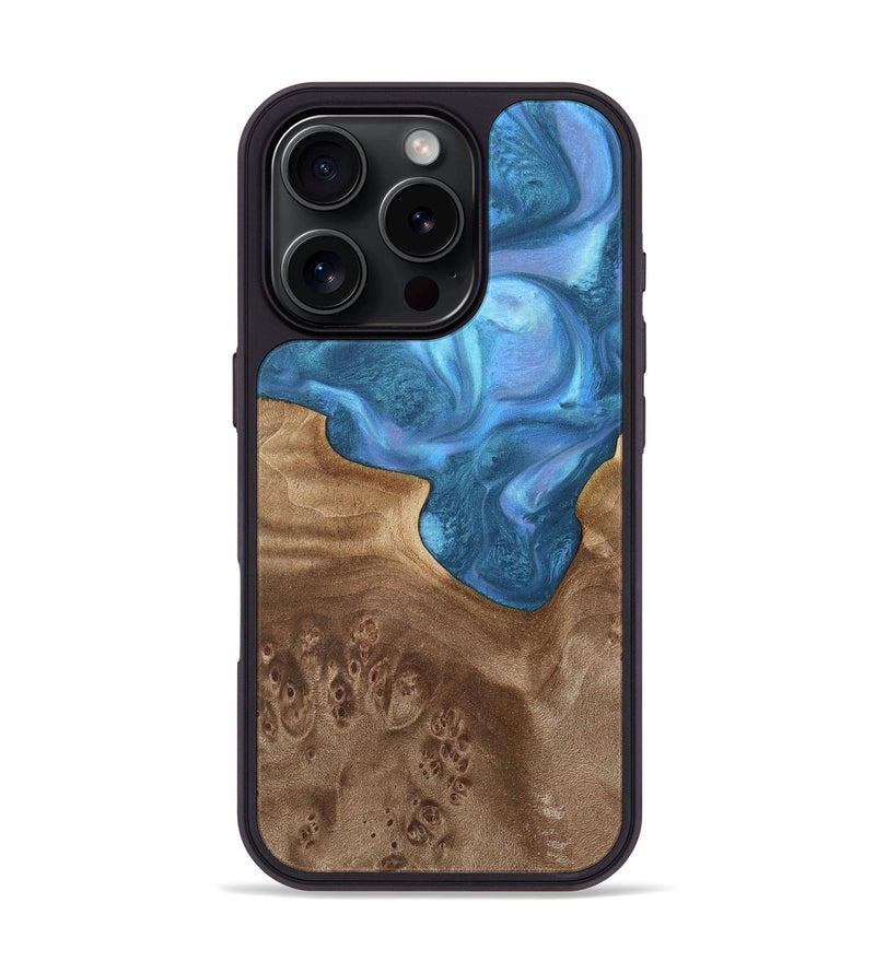 iPhone 16 Pro Wood Phone Case - Arlinda (Blue, 735435)