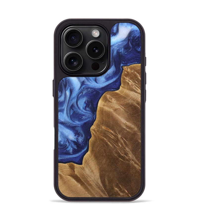 iPhone 16 Pro Wood Phone Case - Sheena (Blue, 735437)