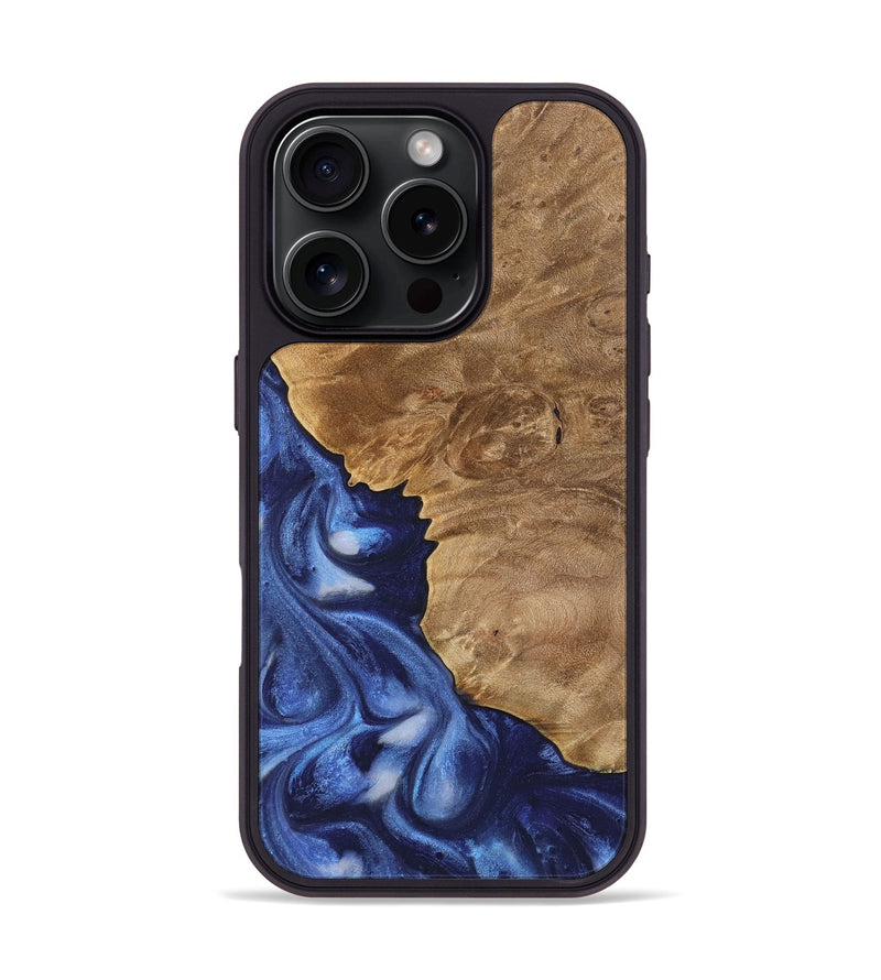 iPhone 16 Pro Wood Phone Case - Gleda (Blue, 735442)