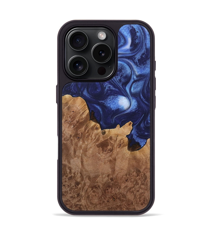 iPhone 16 Pro Wood Phone Case - Raudres (Blue, 735445)