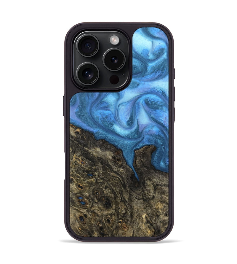 iPhone 16 Pro Wood Phone Case - Mena (Blue, 735447)