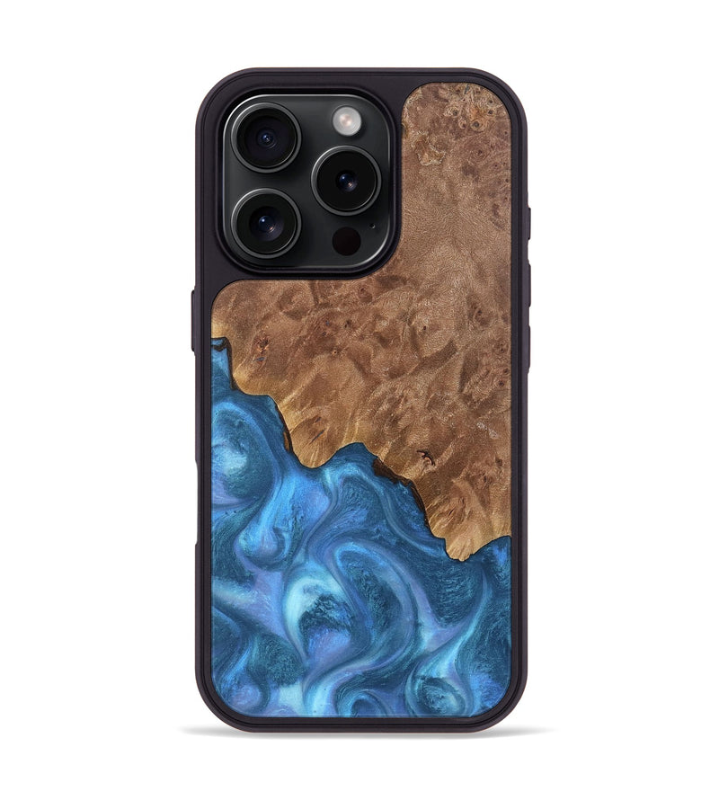 iPhone 16 Pro Wood Phone Case - Delphin (Blue, 735475)