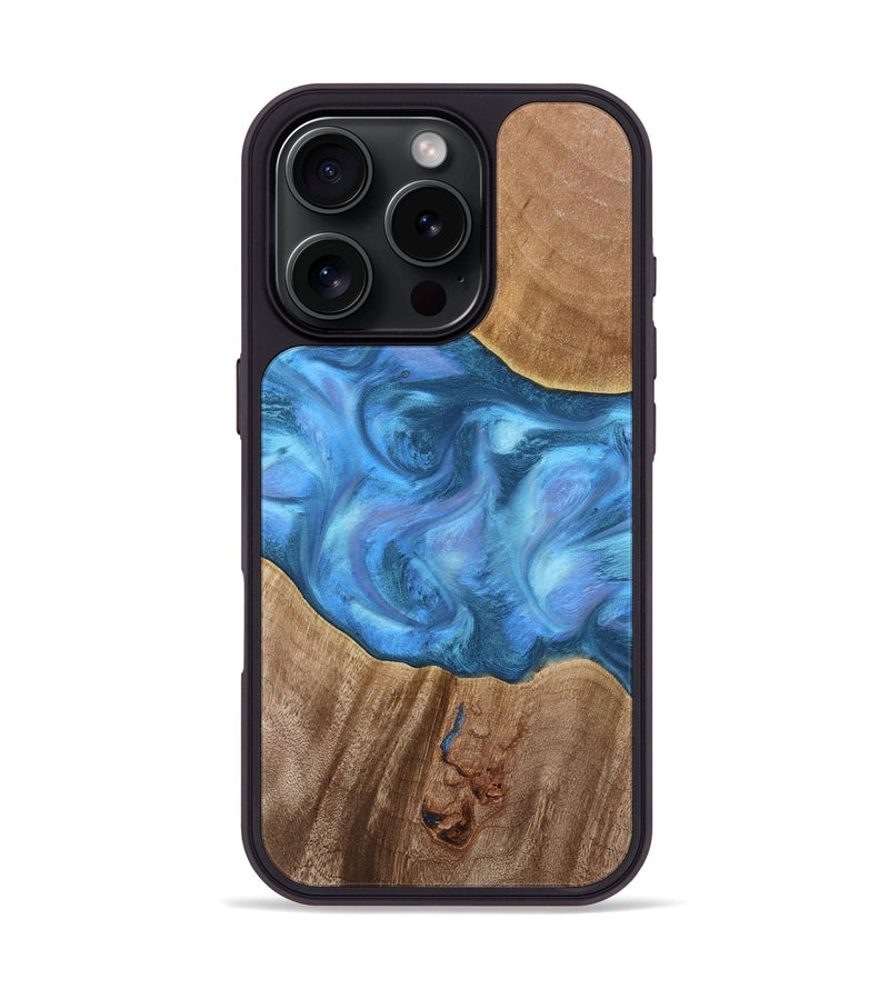 iPhone 16 Pro Wood Phone Case - Dorey (Blue, 735516)