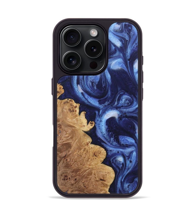 iPhone 16 Pro Wood Phone Case - Maud (Blue, 735520)