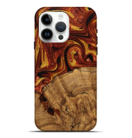 iPhone 15 Pro Max Wood Live Edge Phone Case - Caryn (Red, 735626)