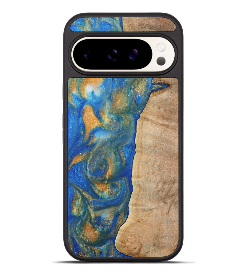 Pixel 9 Pro XL Wood Phone Case - Lessie (Teal & Gold, 735657)