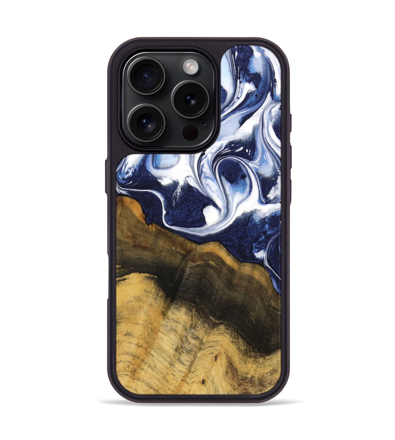 iPhone 16 Pro Wood Phone Case - Didani (Blue, 735773)