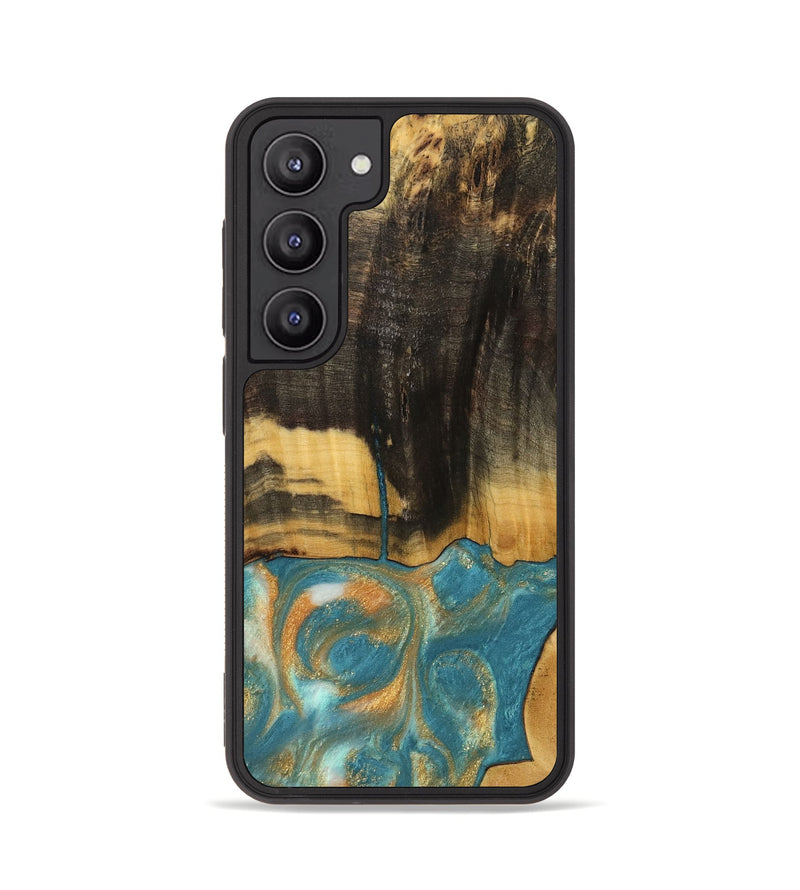 Galaxy S23 Wood Phone Case - Desire (Teal & Gold, 735774)