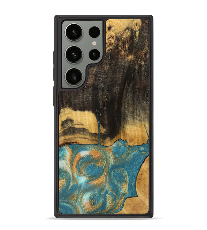 Galaxy S23 Ultra Wood Phone Case - Desire (Teal & Gold, 735774)