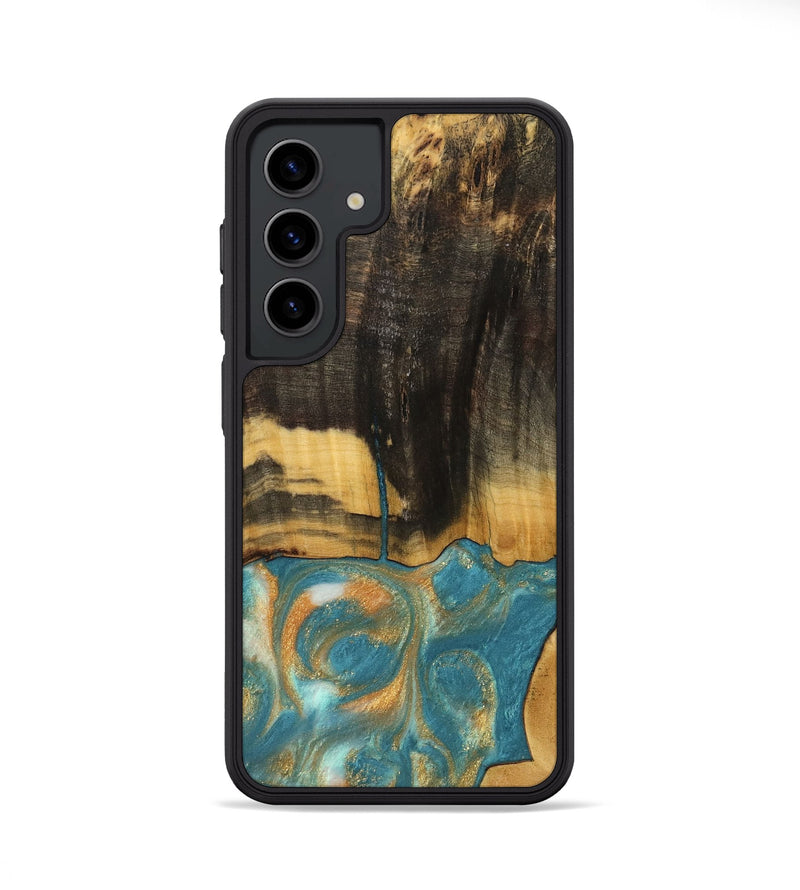 Galaxy S24 Wood Phone Case - Desire (Teal & Gold, 735774)