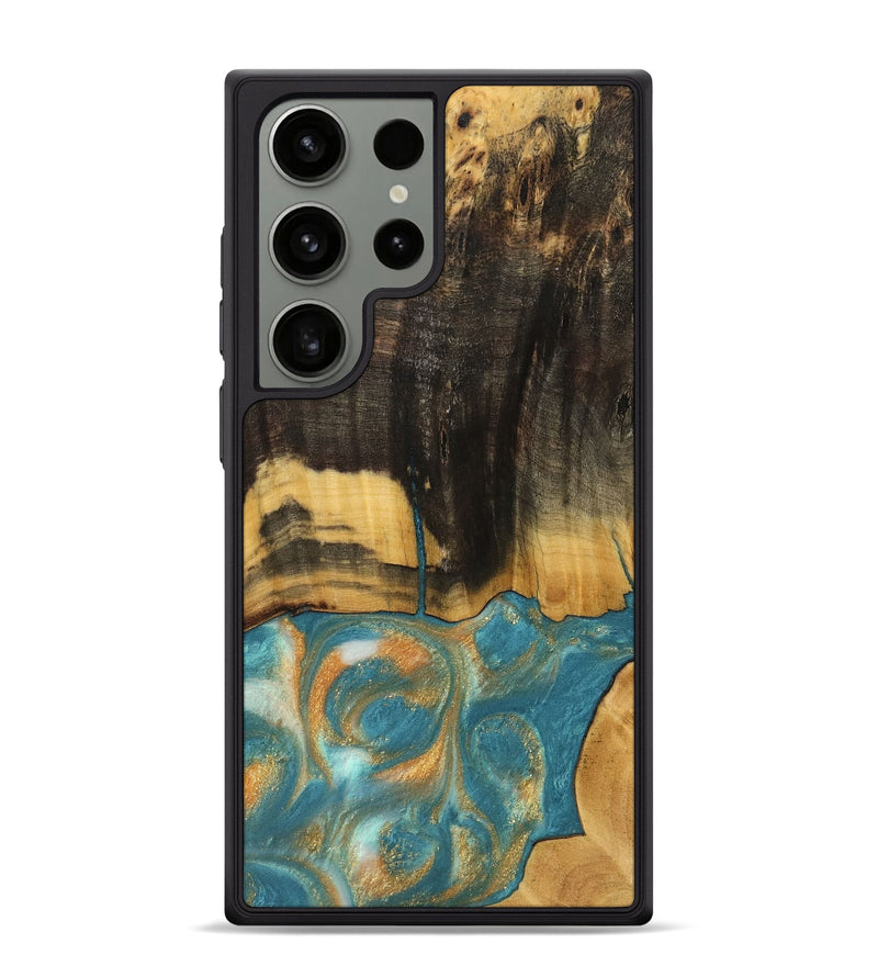 Galaxy S24 Ultra Wood Phone Case - Desire (Teal & Gold, 735774)