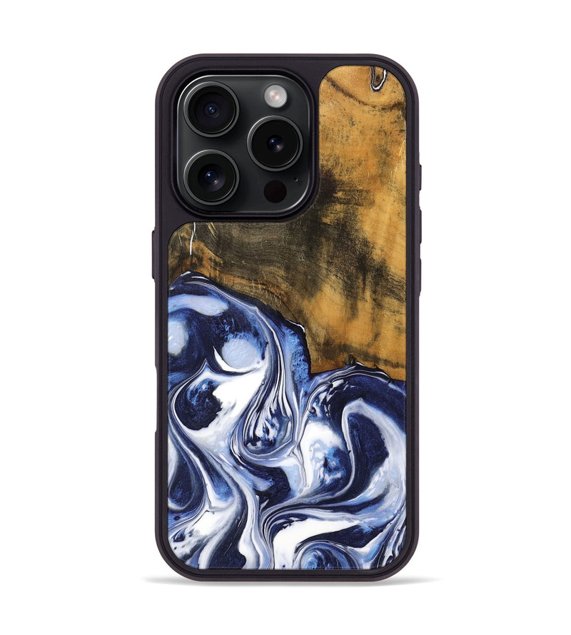 iPhone 16 Pro Wood Phone Case - Boer (Blue, 735775)