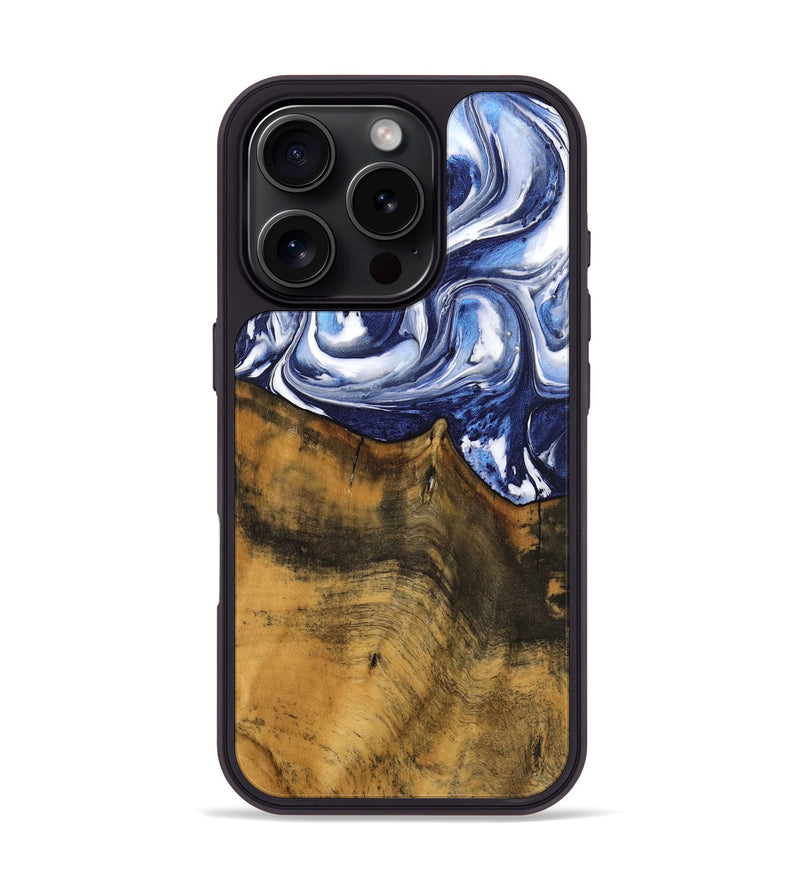 iPhone 16 Pro Wood Phone Case - Meriann (Blue, 735776)