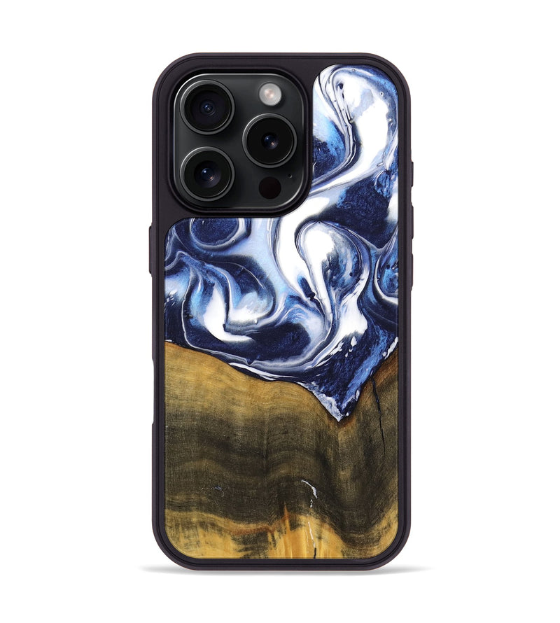 iPhone 16 Pro Wood Phone Case - Sofeya (Blue, 735778)