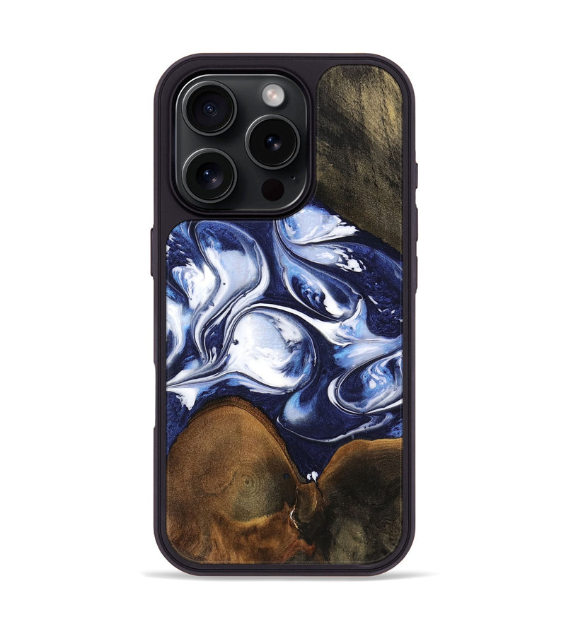 iPhone 16 Pro Wood Phone Case - Tiffy (Blue, 735780)