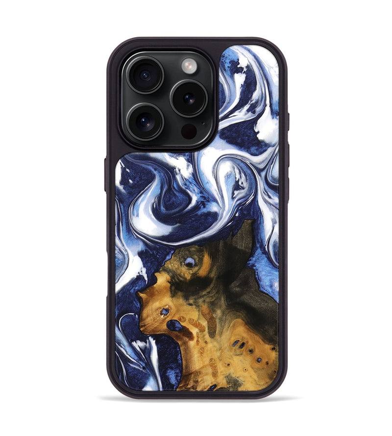 iPhone 16 Pro Wood Phone Case - Miranda (Blue, 735874)