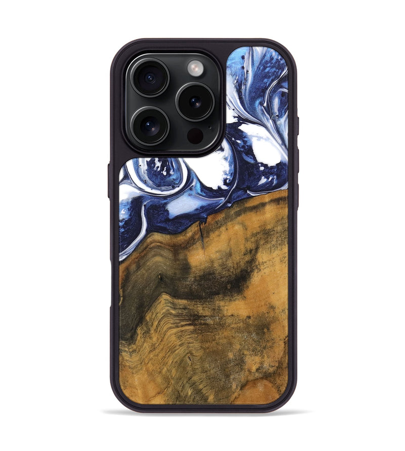 iPhone 16 Pro Wood Phone Case - Zsazsa (Blue, 735876)