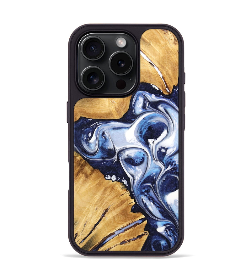 iPhone 16 Pro Wood Phone Case - Murl (Blue, 735883)