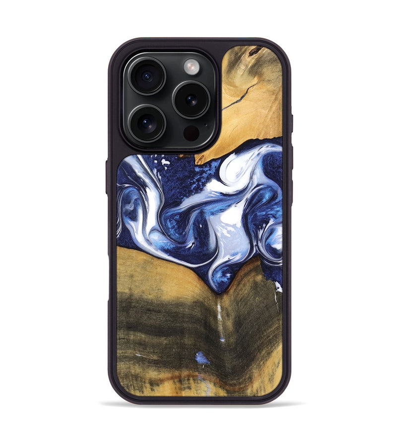 iPhone 16 Pro Wood Phone Case - Asan (Blue, 735884)