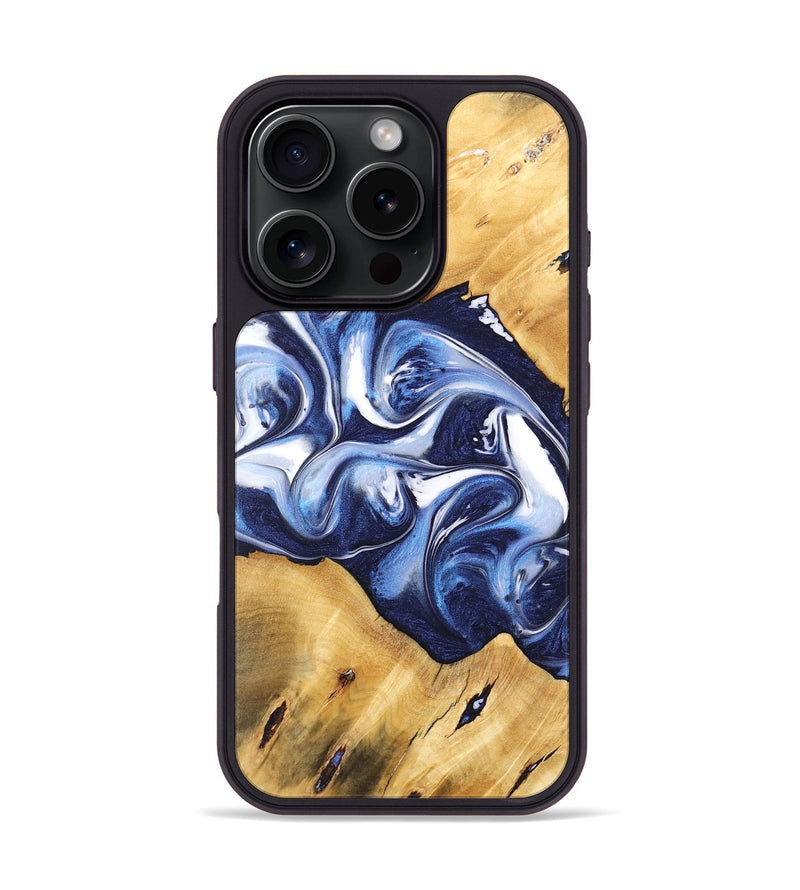 iPhone 16 Pro Wood Phone Case - Cruz (Blue, 735919)