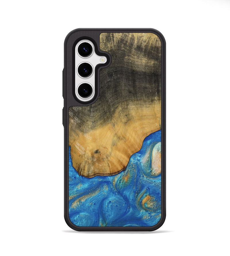 Galaxy S25 Wood Phone Case - Tilly (Teal & Gold, 736214)