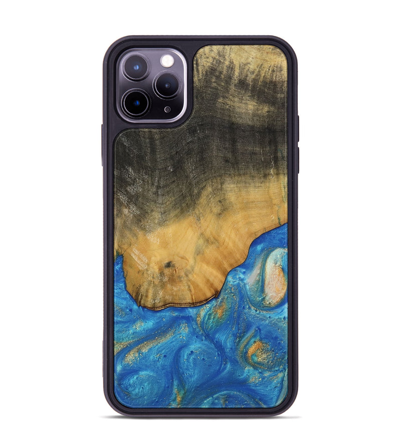 iPhone 11 Pro Max Wood Phone Case - Tilly (Teal & Gold, 736214)