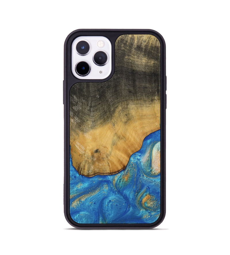 iPhone 11 Pro Wood Phone Case - Tilly (Teal & Gold, 736214)