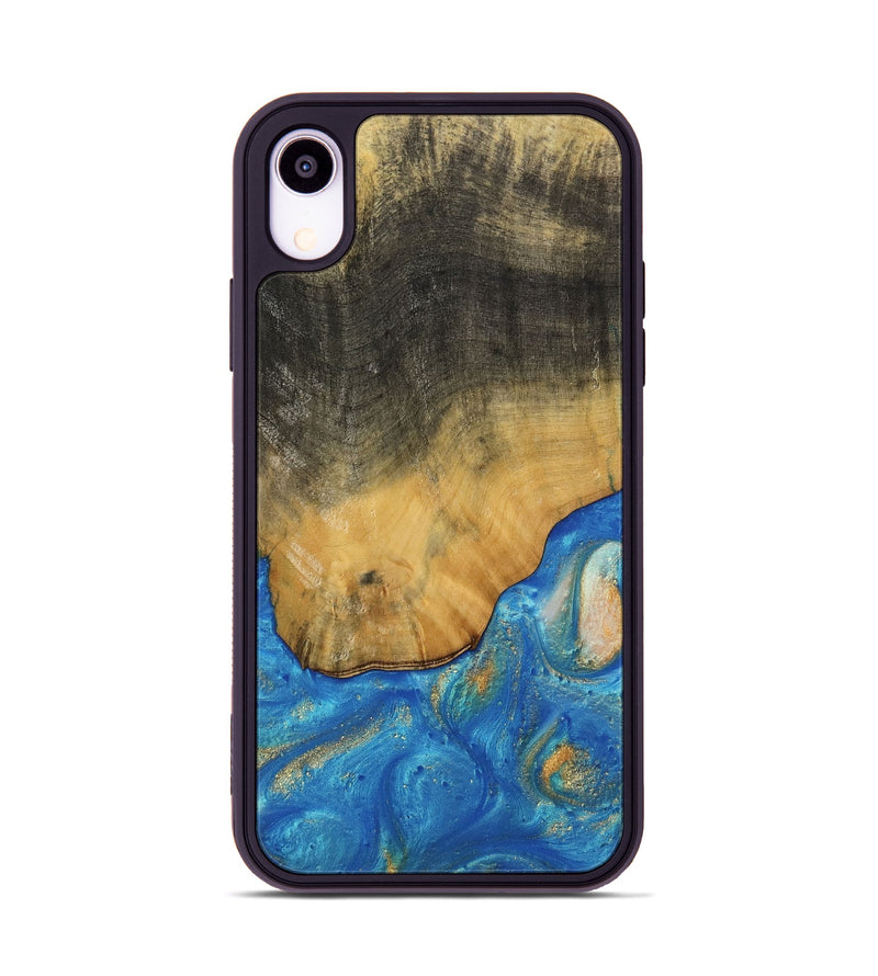 iPhone Xr Wood Phone Case - Tilly (Teal & Gold, 736214)