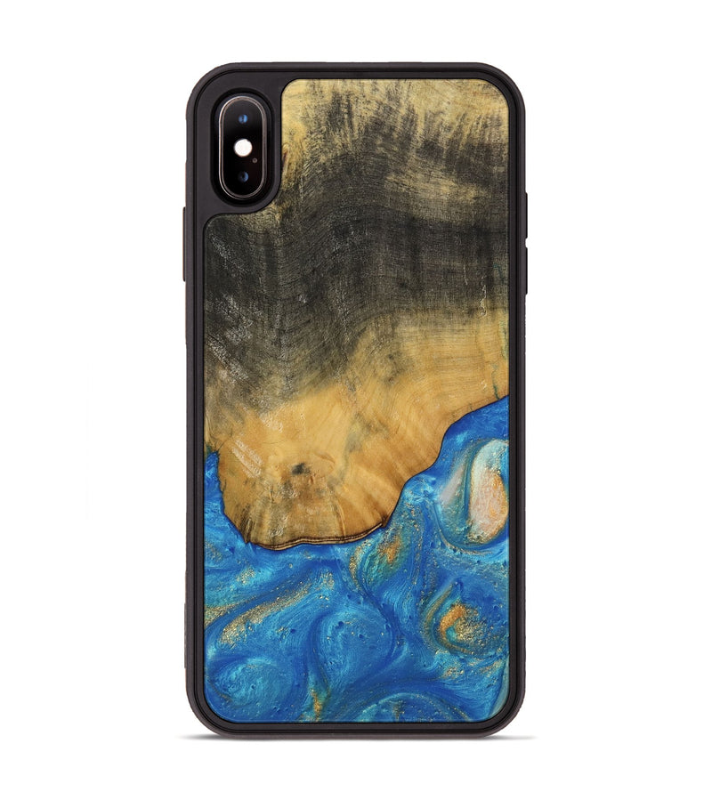 iPhone Xs Max Wood Phone Case - Tilly (Teal & Gold, 736214)