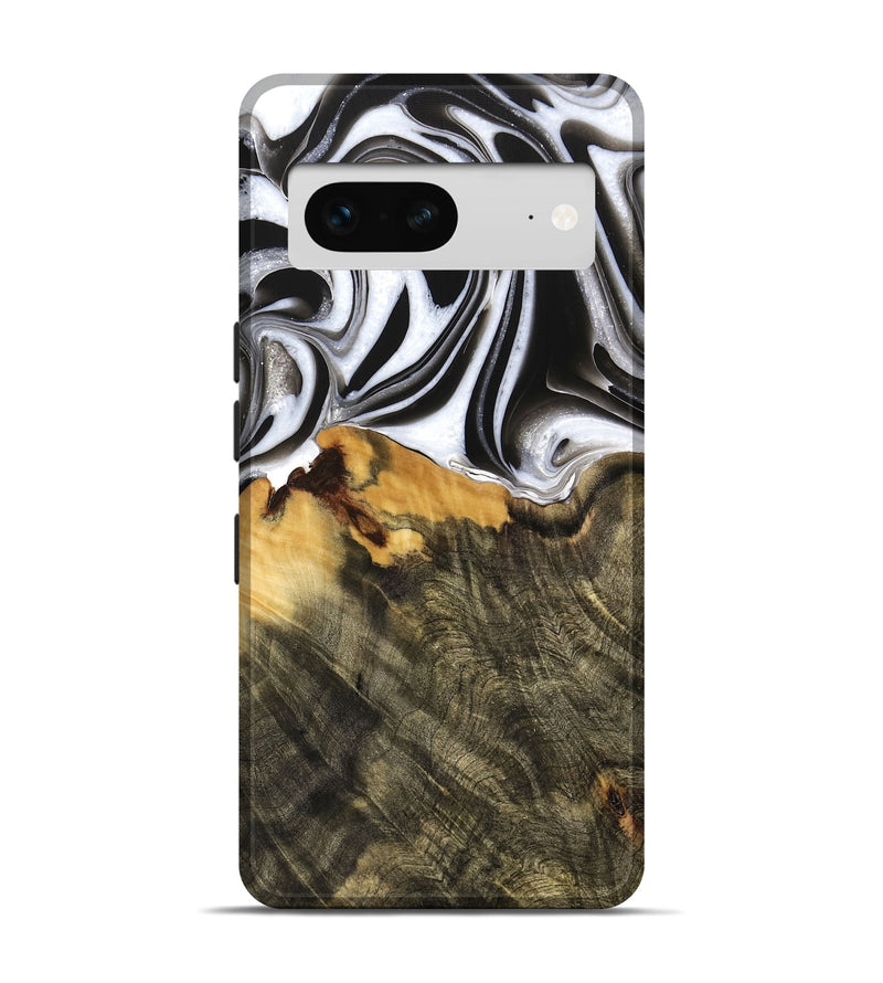 Pixel 7 Wood Live Edge Phone Case - Merlyn (Black & White, 736521)