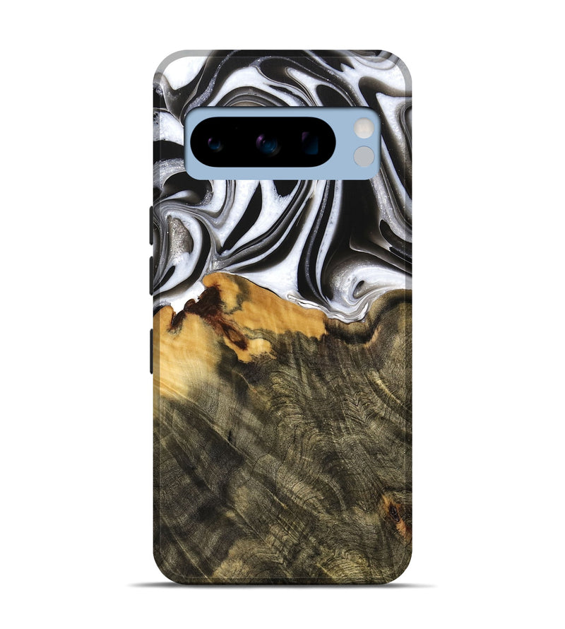 Pixel 8 Pro Wood Live Edge Phone Case - Merlyn (Black & White, 736521)