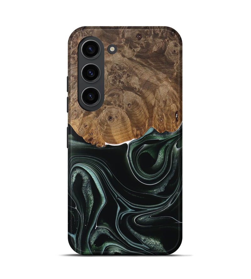 Galaxy S23 Wood Live Edge Phone Case - Tsing (Green, 737359)