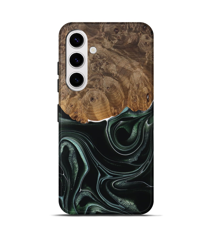 Galaxy S25 Wood Live Edge Phone Case - Tsing (Green, 737359)